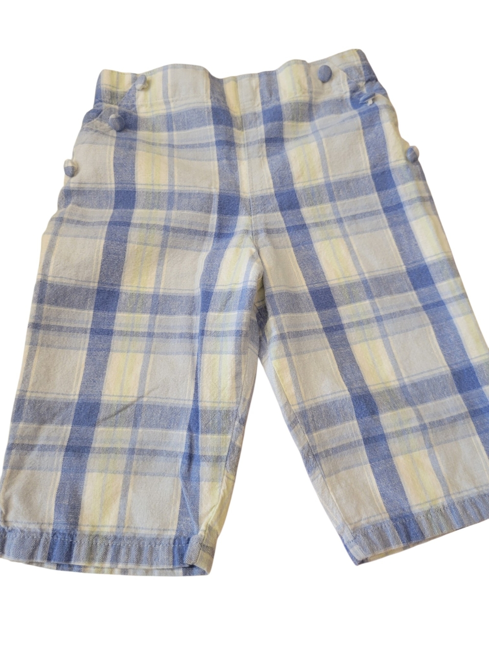 Pooh 100-Acre Collection Shorts Plaid Covered Buttons Sz 2